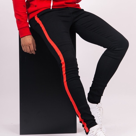 Sixth June black skinny jeans with red stripe - Picture 7 of 9